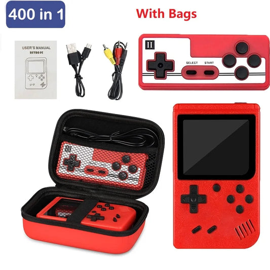 Portable Retro Game Console (400 Games) with AV Out and Rechargeable Battery